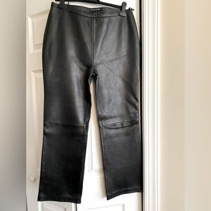 Genuine leather pants, black size 12